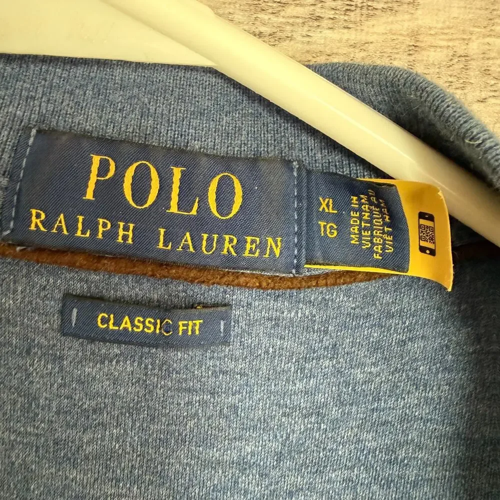 Polo Ralph Lauren Mens Polo Shirt XL Blue Long Sleeve Classic Pony Preppy